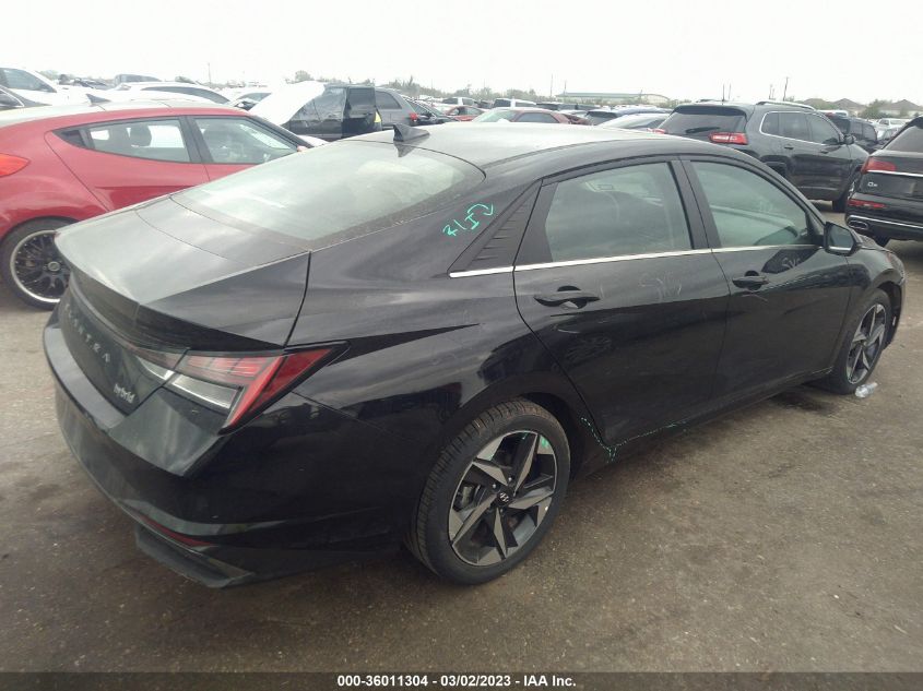 2022 HYUNDAI ELANTRA HYBRID LIMITED VIN: KMHLN4AJ7NU014759