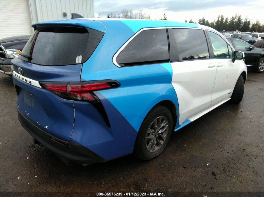 2021 TOYOTA SIENNA LE VIN: 5TDKRKECXMS045012