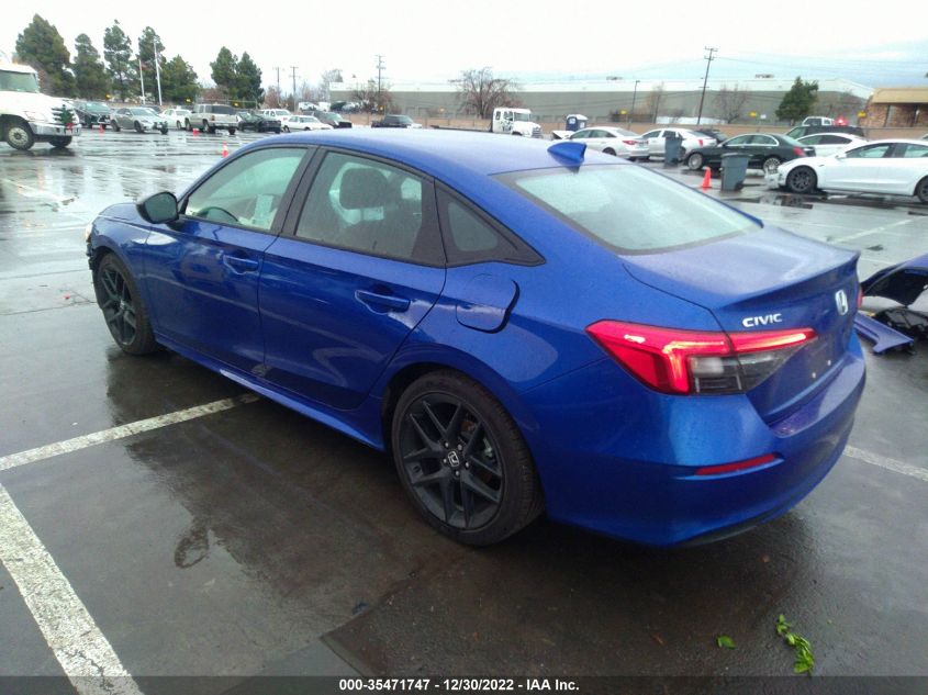 2022 HONDA CIVIC SEDAN SPORT VIN: 2HGFE2F52NH588210