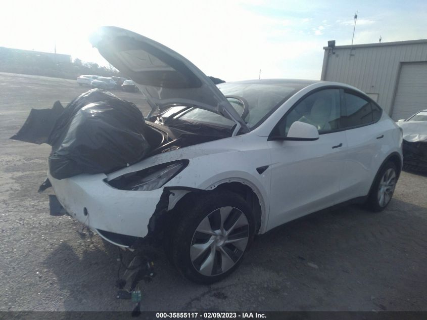 2022 TESLA MODEL Y LONG RANGE VIN: 7SAYGDEE8NF391629