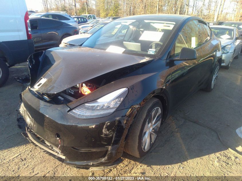 2022 TESLA MODEL Y LONG RANGE VIN: 7SAYGDEE0NA014984
