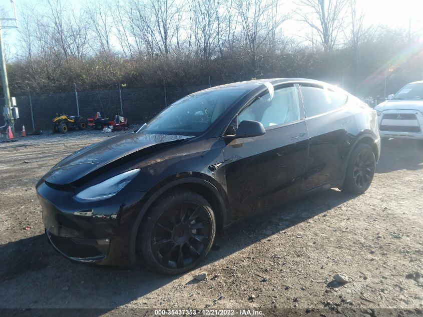 2022 TESLA MODEL Y LONG RANGE VIN: 7SAYGDEE2NF382599
