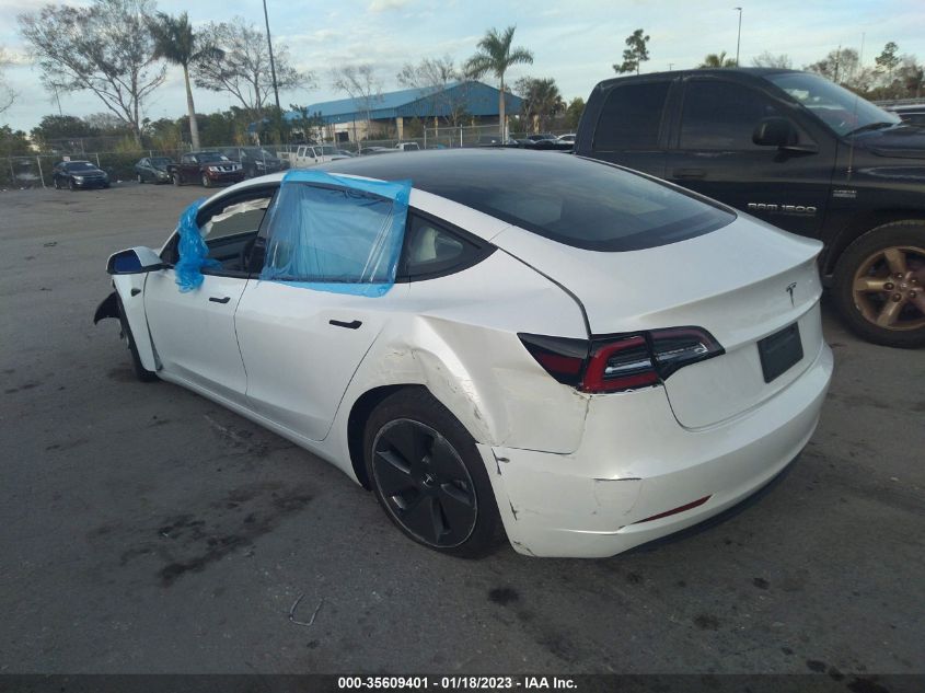 2022 TESLA MODEL 3 VIN: 5YJ3E1EA7NF333827