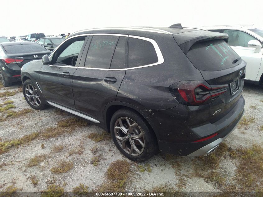 2022 BMW X3 SDRIVE30I VIN: 5UX43DP01N9K82480