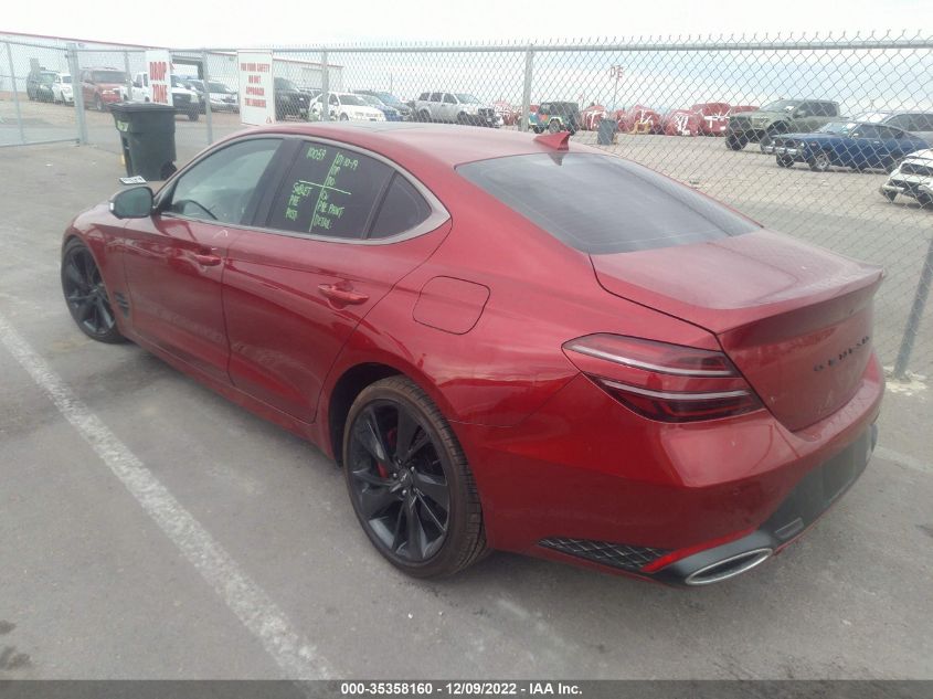 2022 GENESIS G70 3.3T VIN: KMTG54TE5NU090357
