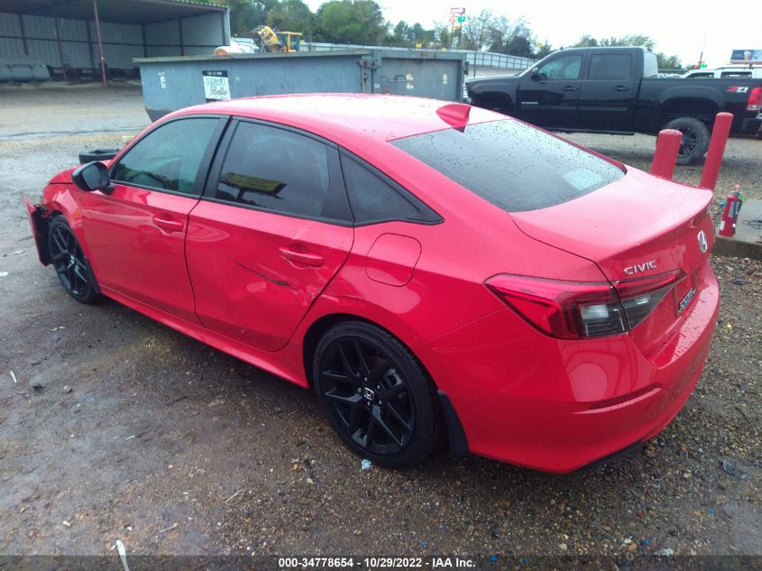 2022 HONDA CIVIC SEDAN SPORT VIN: 2HGFE2F51NH598601