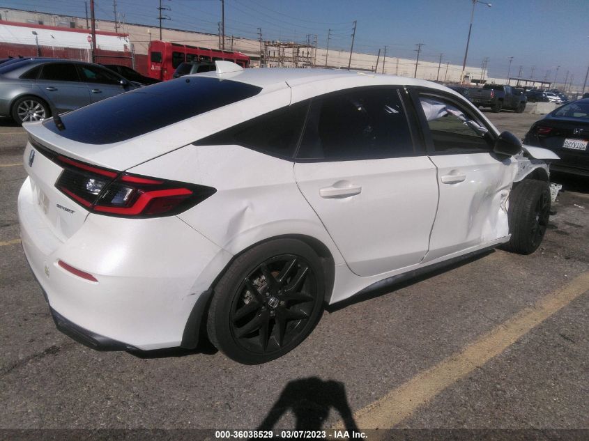 2022 HONDA CIVIC HATCHBACK SPORT VIN: 19XFL2H87NE010899