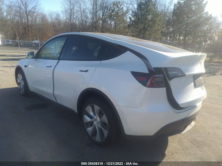 2022 TESLA MODEL Y LONG RANGE VIN: 7SAYGDEE8NF337814