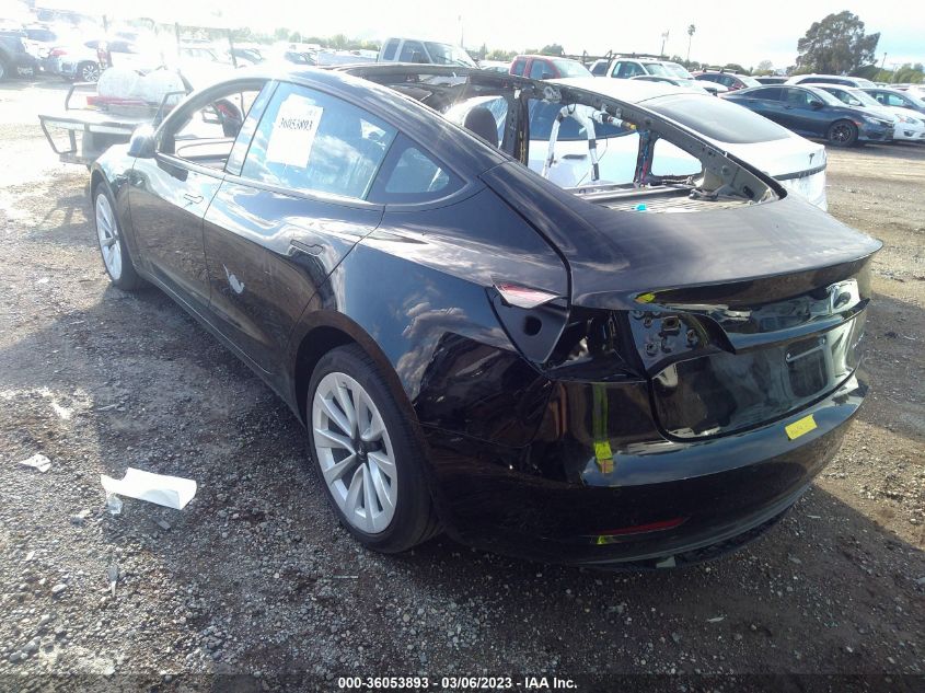 2022 TESLA MODEL 3 LONG RANGE VIN: 5YJ3E1EBXNF264012