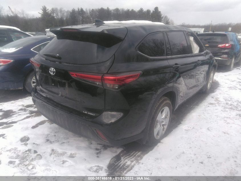 2022 TOYOTA HIGHLANDER LE VIN: 5TDBZRBH9NS571724