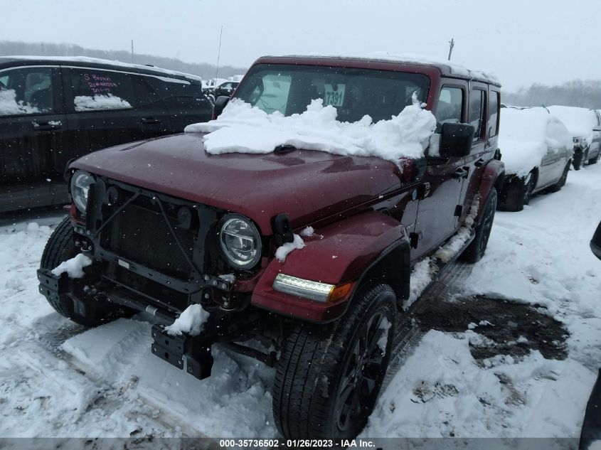 2022 JEEP WRANGLER 4XE UNLIMITED SAHARA VIN: 1C4JJXP63NW170216