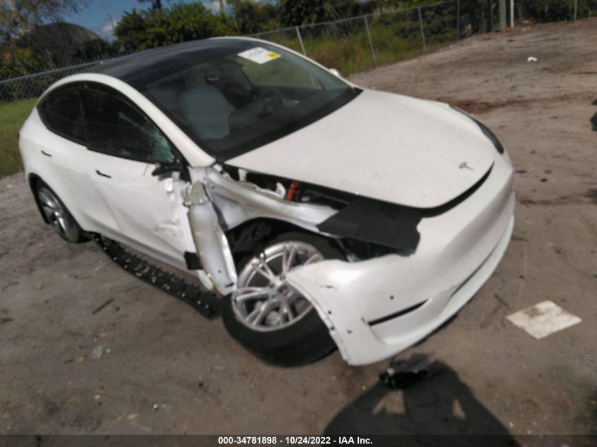 2022 TESLA MODEL Y LONG RANGE VIN: 7SAYGDEE9NF414500