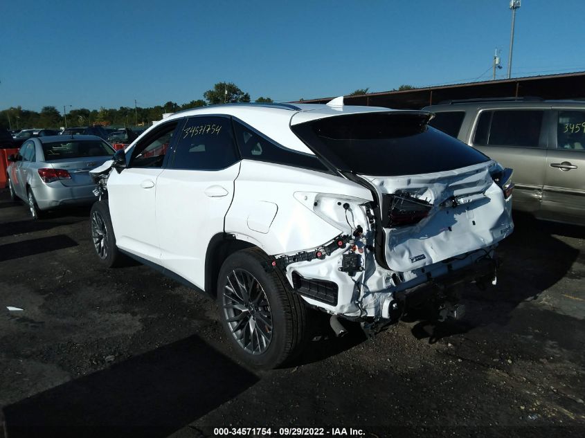 2022 LEXUS RX RX 350 F SPORT APPEARANCE VIN: 2T2SZMDA1NC314404