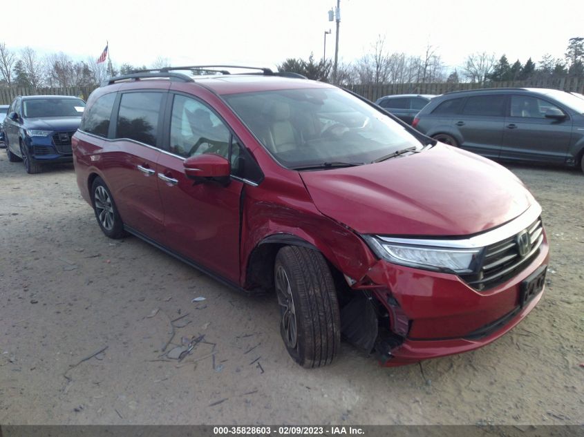 2022 HONDA ODYSSEY EX-L VIN: 5FNRL6H76NB004341