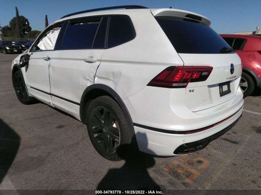 2022 VOLKSWAGEN TIGUAN SE R-LINE BLACK VIN: 3VVCB7AX7NM078700