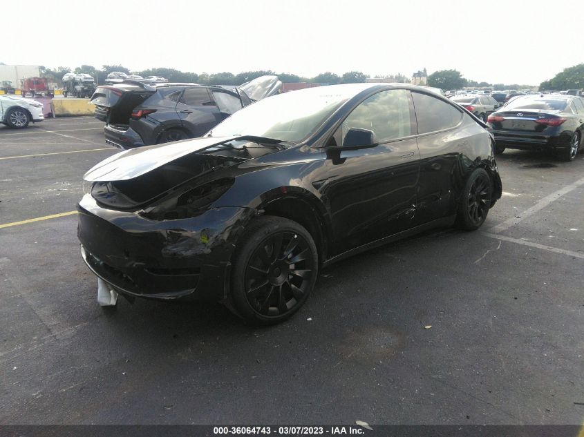 2022 TESLA MODEL Y LONG RANGE VIN: 7SAYGDEE7NF386969