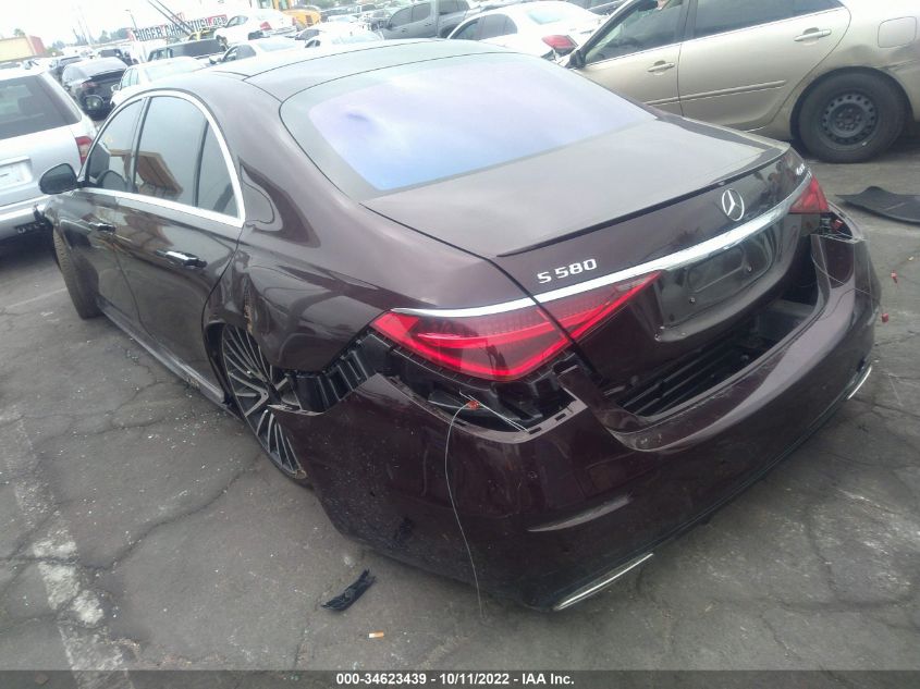 2021 MERCEDES-BENZ S-CLASS S 580 VIN: W1K6G7GB3MA016270