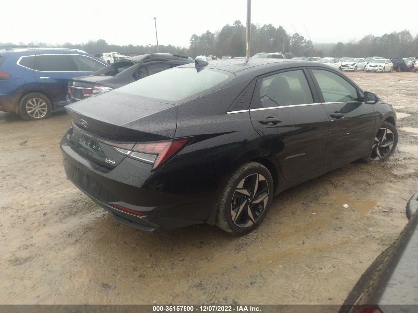 2022 HYUNDAI ELANTRA HYBRID LIMITED VIN: KMHLN4AJ6NU014333