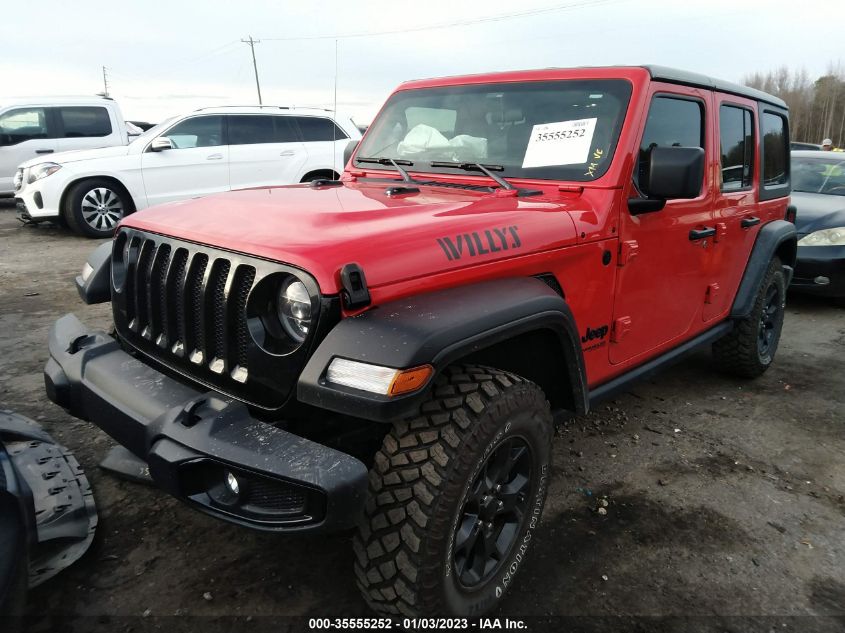 2021 JEEP WRANGLER UNLIMITED WILLYS VIN: 1C4HJXDG6MW649482
