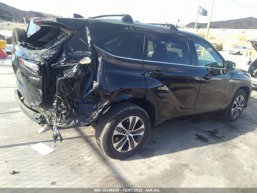 2022 TOYOTA HIGHLANDER HYBRID XLE VIN: 5TDHBRCH4NS553449