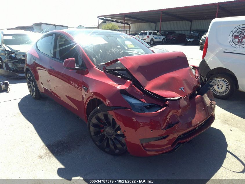 2022 TESLA MODEL Y PERFORMANCE VIN: 7SAYGDEF9NF539649