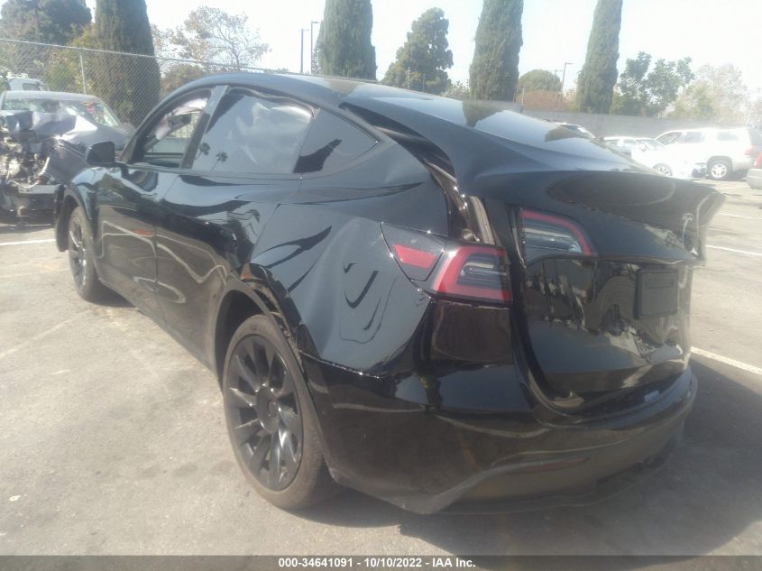 2022 TESLA MODEL Y LONG RANGE VIN: 7SAYGAEE4NF488275