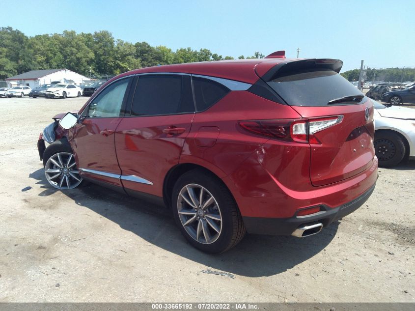 2022 ACURA RDX W/TECHNOLOGY PACKAGE VIN: 5J8TC2H51NL002427