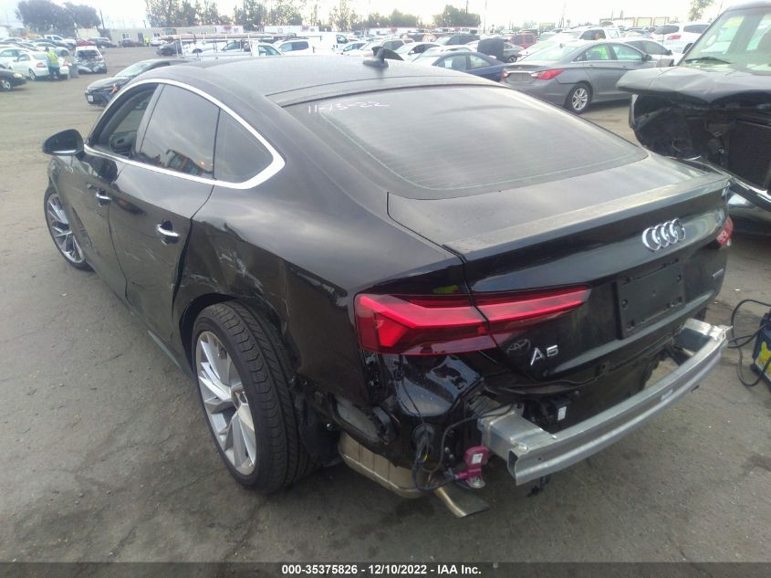 2022 AUDI A5 SPORTBACK PREMIUM VIN: WAUABCF57NA032820