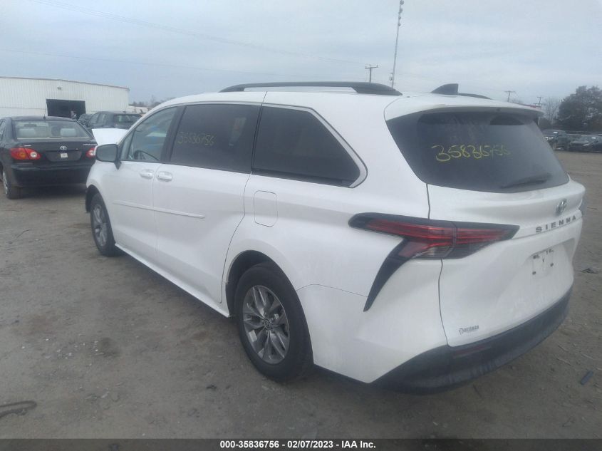 2022 TOYOTA SIENNA LE VIN: 5TDBRKEC9NS117996