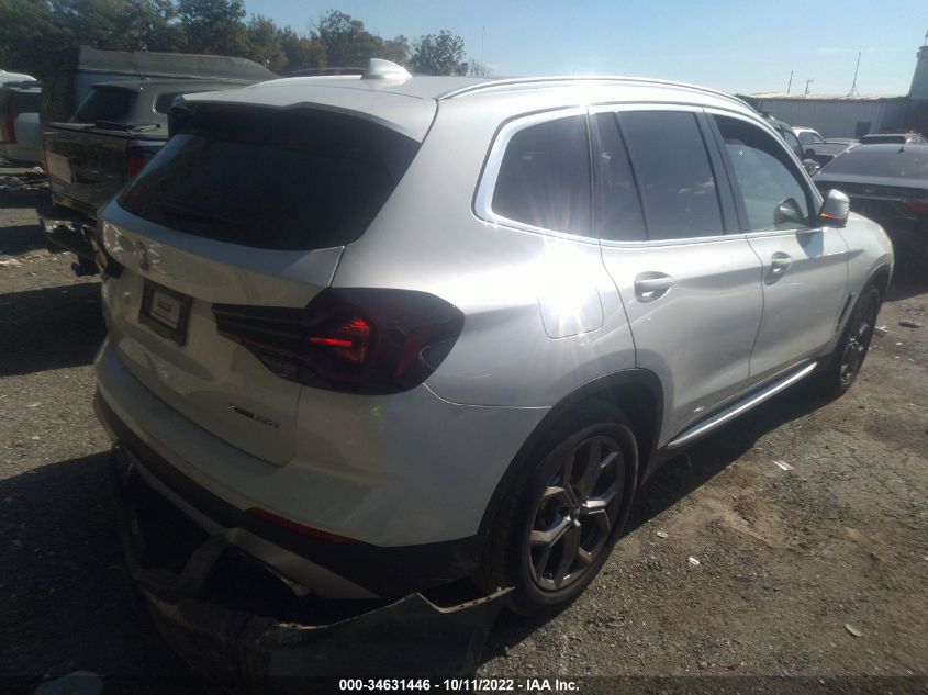 2022 BMW X3 XDRIVE30I VIN: 5UX53DP0XN9K21911