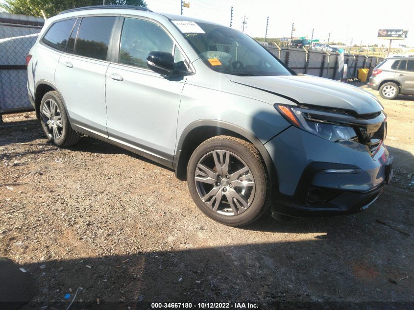 2022 HONDA PILOT SPORT VIN: 5FNYF5H32NB026461