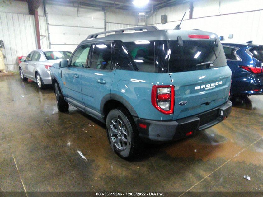 2022 FORD BRONCO SPORT BADLANDS VIN: 3FMCR9D91NRD41829