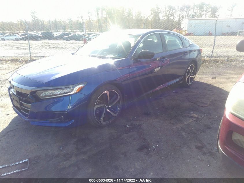 2021 HONDA ACCORD SEDAN SPORT VIN: 1HGCV1F39MA087758