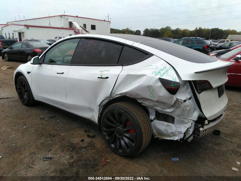 2022 TESLA MODEL Y PERFORMANCE VIN: 7SAYGDEF6NF454560