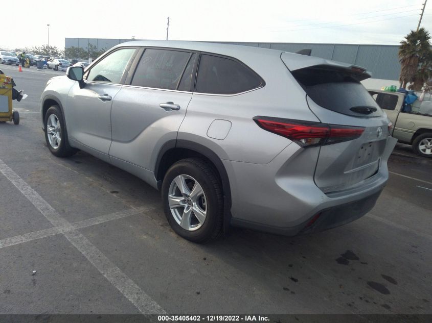 2022 TOYOTA HIGHLANDER LE VIN: 5TDBZRBH9NS185658