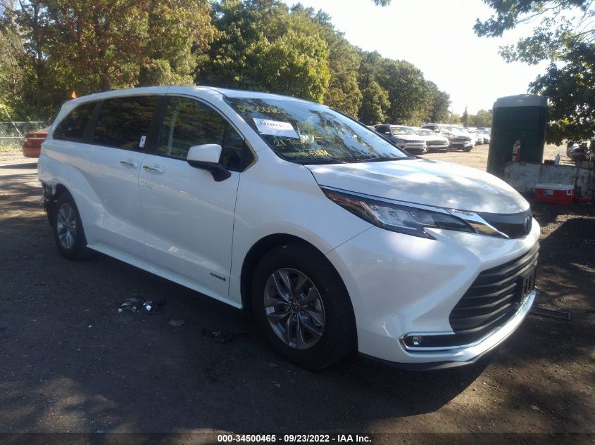 2021 TOYOTA SIENNA XLE VIN: 5TDYSKFC7MS032456