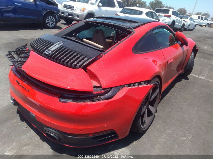 2021 PORSCHE 911 CARRERA VIN: WP0AB2A9XMS221106