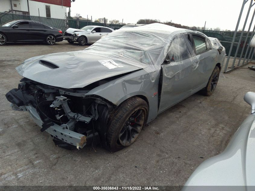 2022 DODGE CHARGER SCAT PACK VIN: 2C3CDXGJ4NH193267