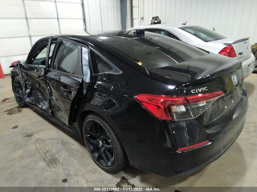 2022 HONDA CIVIC SEDAN SPORT VIN: 2HGFE2F52NH570371
