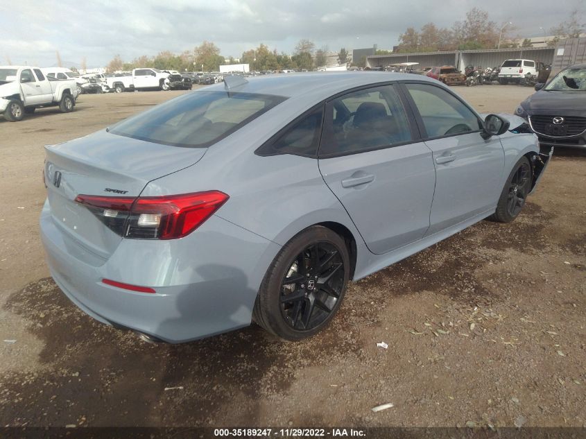 2022 HONDA CIVIC SEDAN SPORT VIN: 2HGFE2F5XNH589587